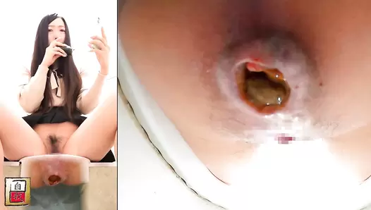 DLJG-563 01 Self filmed defecation videos with live commentary and a camera placed directly under the anus. VOL. 2