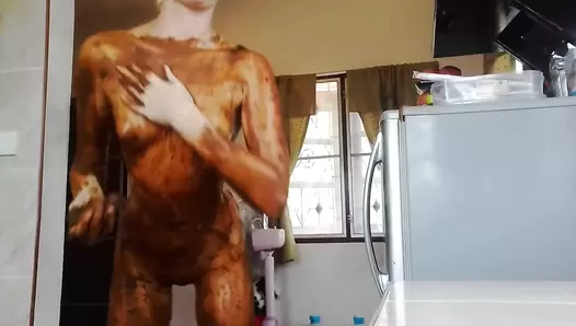 MissAnja - Desperation Big Poo Standing, Extreme Smear Chewing Poo