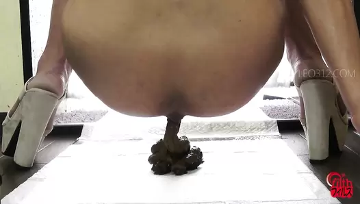 DLFF-369 [#4] Defecation in the city. Girls pooping behind the curtain while strangers passing by