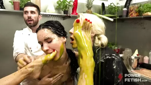 Valentina Sierra Pees All Over the Kitchen