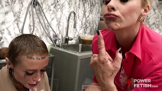 Sasha Beart Pukes on Glass Table