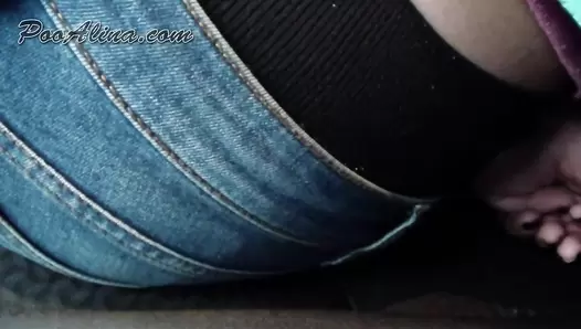 PooAlina - Alina pooping in autumn forest