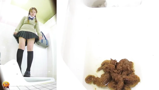 DLEE-225 03 Young schoolgirls and female students pooping on Japanese style toilet. Multi angle view voyeur