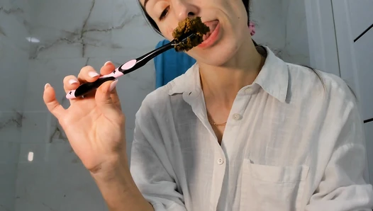 OksiLove - let’s brush my teeth with poop paste