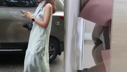 Peeing While Shopping on a Pedestrian Street