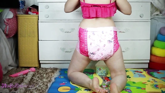BabyDollNaughty - Pink Princess diaper poo prt 2