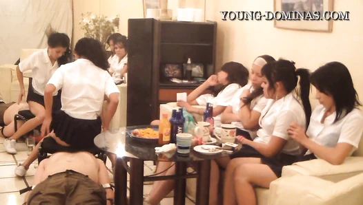 6 Students fill up Toilet Slave Part 2