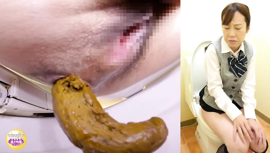 DLSL-665 03 Toilet next to the kitchenette: Constipated woman's farts are audible and defecated