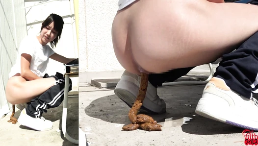 DLFF-743 03 Toilets unavailable. Emergency toilets at the training camp.