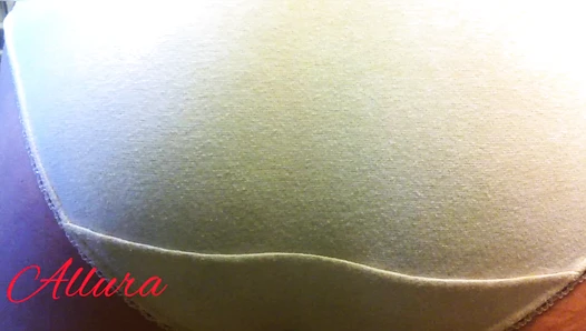 Allura - Shitty white panties and butt plug masturbation