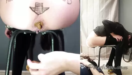 PooAlina - Alina sweetly pooping with fart in mouth