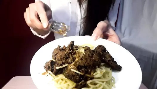 Scat Spaghetti Swallow Big Poo - I Will Swallow All Big Poo By Lina