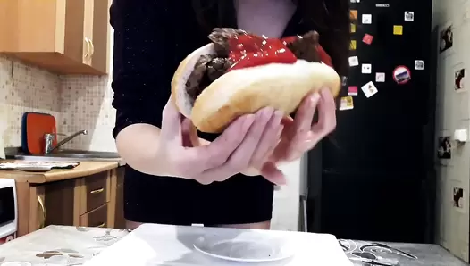 Scat Hot Dog Swallow By Top Scat Girl Lina