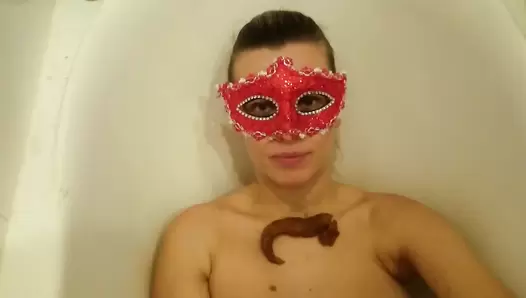 Brown wife - Dirty very deep blowjob with shit