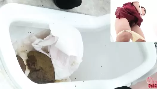 DLFF-090 03 Office ladies panicky shit piling. Clogged toilet