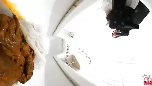 DLFF-090 01 Office ladies panicky shit piling. Clogged toilet