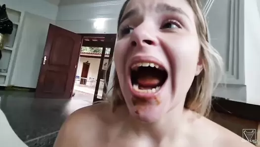 Scat Swallow Love Interracial - 2 Times Big Scat And Real Feeding