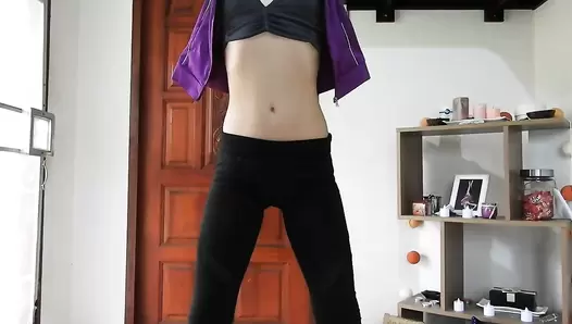 MissAnja - Sporty, Flexible Girl Rear View Shitting/Taste Poo