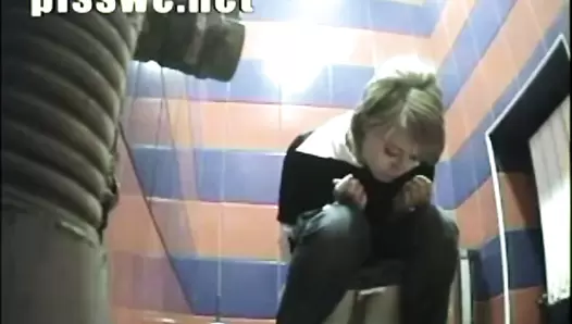 Cute girl takes off poop