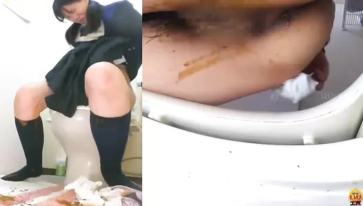 DLEE-564 01 School girls suffering from abdominal pain during a day, defecating until their stool becomes water