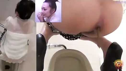 Japan girls shitting public toilet voyeur