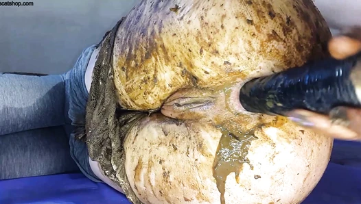 AnnaCoprofield - Leggings, Panties and Black Toy