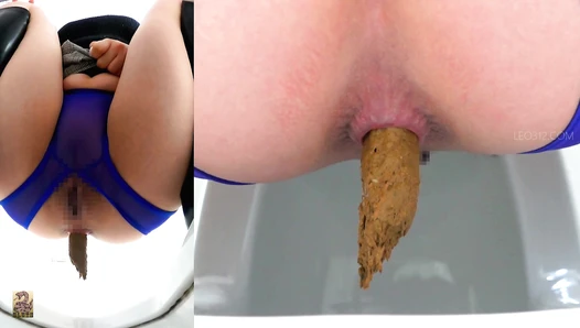 SR097 09 6 Cameras captured women wearing long boots and o-back panties doing farts and poops in the toilet. (Split screen view)