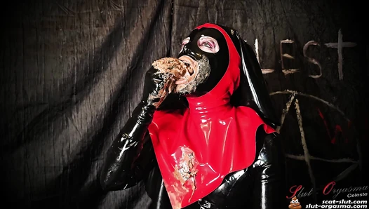 Evil nun extreme shit and dildo throating