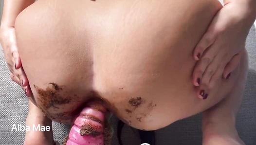 Alba Mae - Shitty dildo ride with some dropping